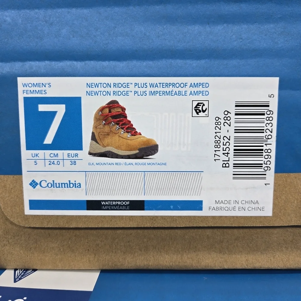 Columbia Newton Ridge Plus Women's Waterproof Hiking Boots Size 7 New